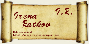 Irena Ratkov vizit kartica